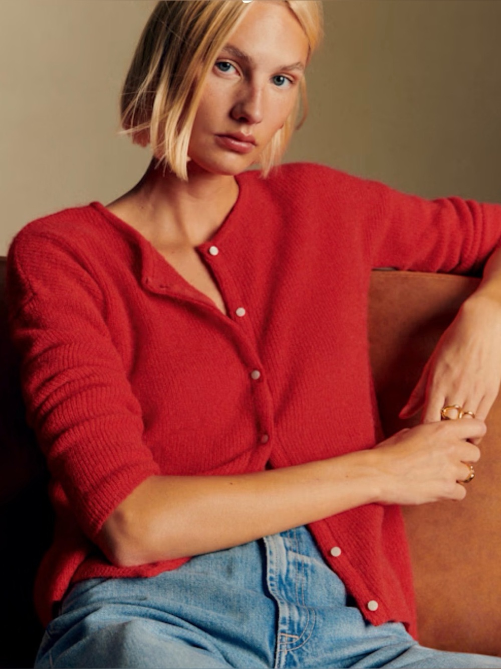 Sezane Gaspard Cardigan Red - Picture 11 of 11